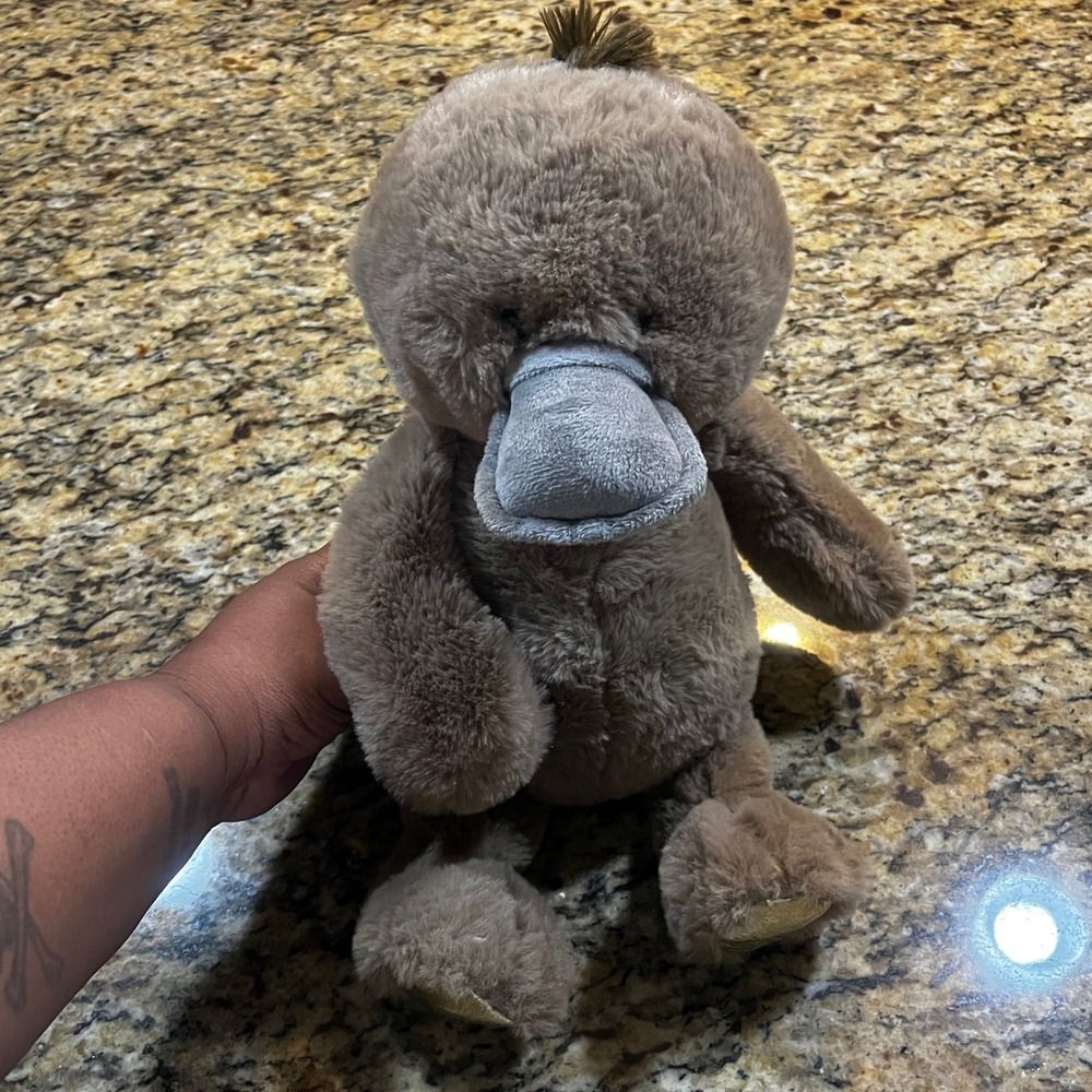 Russ Berrie Kellytoy Platypus Plush Stuffed Animal Brown 15‎ inch Shaggy Fur